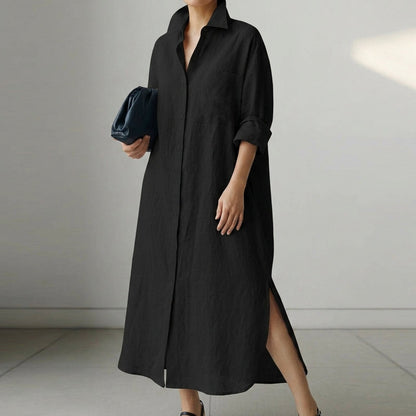 Linen Shirt Dress for Women Oversized Relaxed Fit – Marlowe