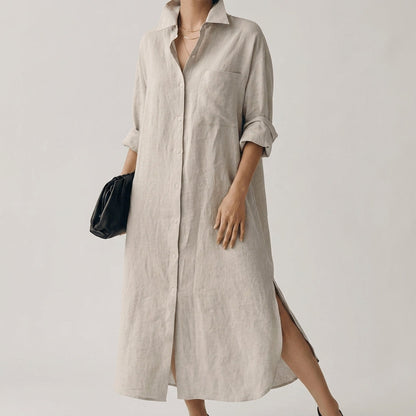 Linen Shirt Dress for Women Oversized Relaxed Fit – Marlowe