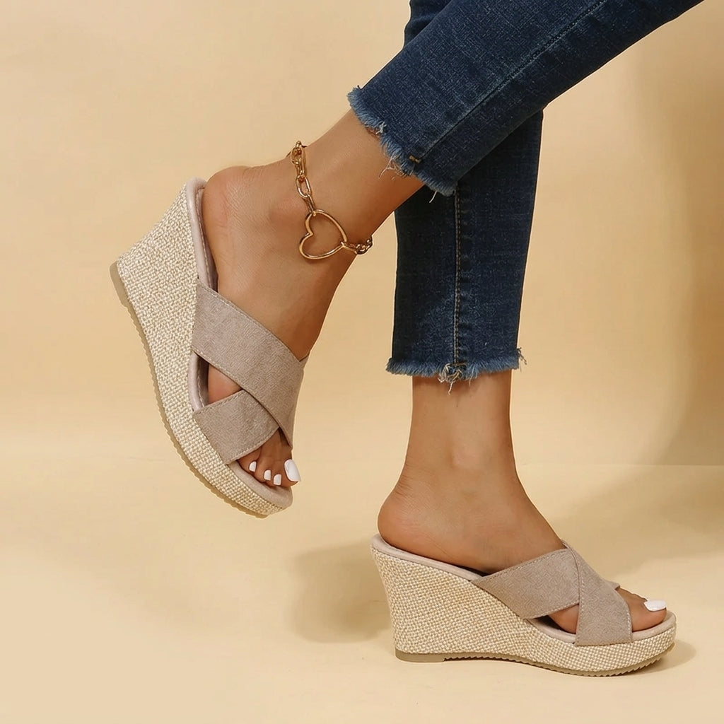Orthopedic Wedge Sandals Premium Leather Adjustable Strap – Maribel