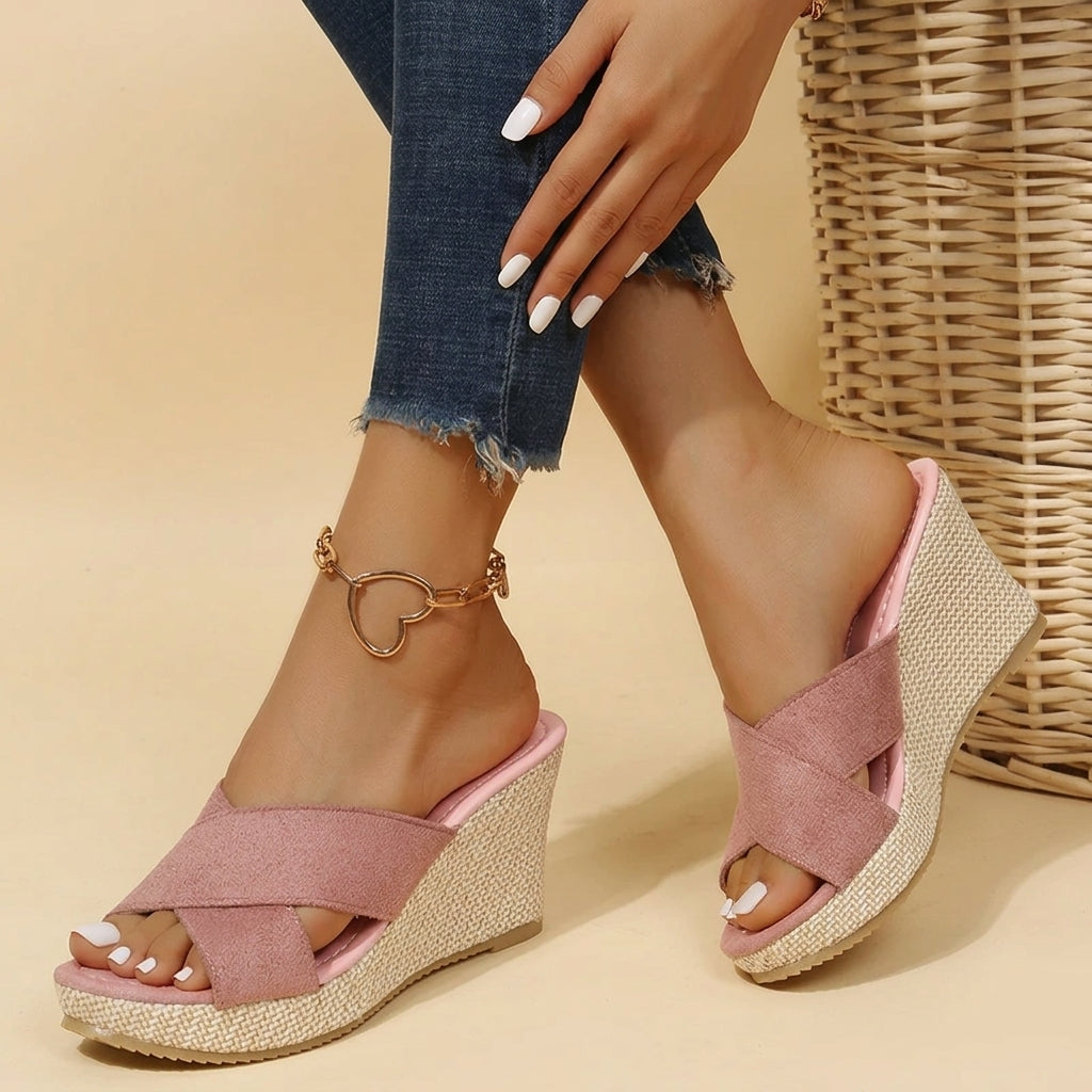 Orthopedic Wedge Sandals Premium Leather Adjustable Strap – Maribel