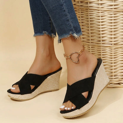Orthopedic Wedge Sandals Premium Leather Adjustable Strap – Maribel