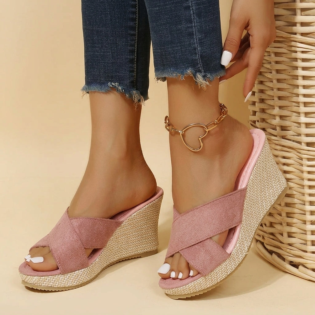 Orthopedic Wedge Sandals Premium Leather Adjustable Strap – Maribel