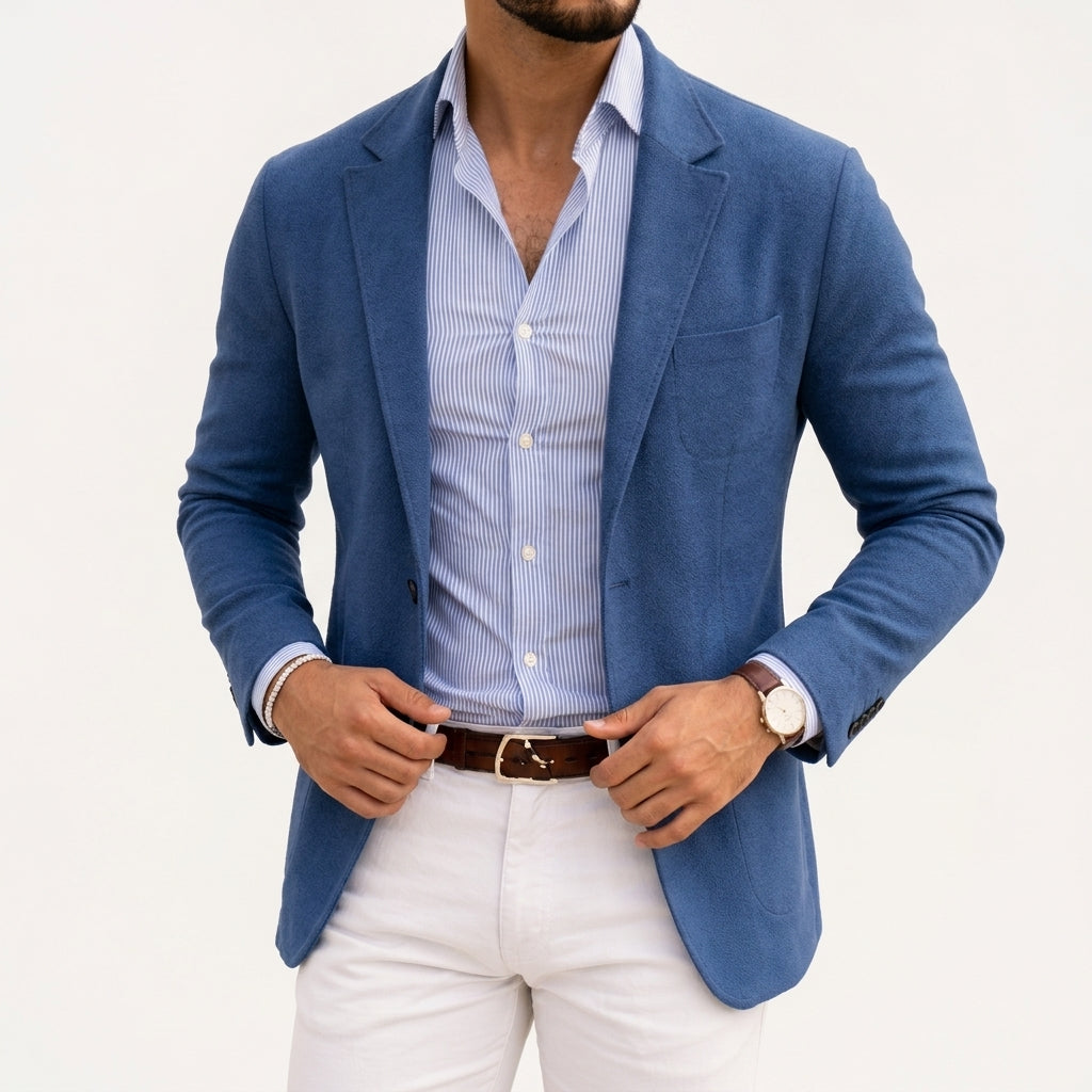 Knit Blazer Cotton Blend Modern Silhouette – Alaric