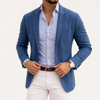 Knit Blazer Cotton Blend Modern Silhouette – Alaric