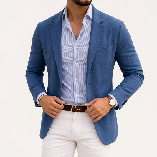 Knit Blazer Cotton Blend Modern Silhouette – Alaric