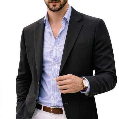 Knit Blazer Cotton Blend Modern Silhouette – Alaric