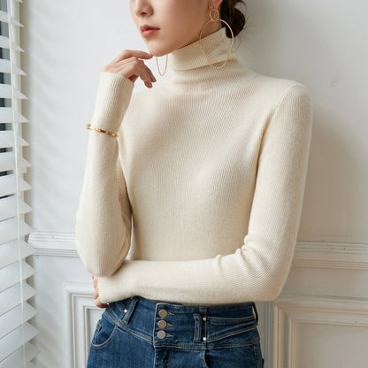 Cashmere Blend Turtleneck Sweater Refined Everyday Style – Elara