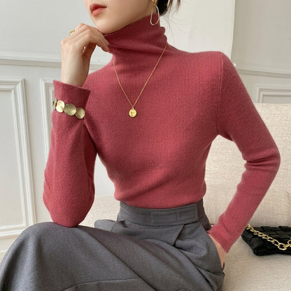 Cashmere Blend Turtleneck Sweater Refined Everyday Style – Elara