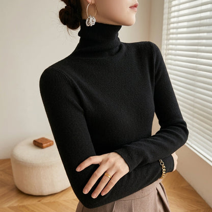 Cashmere Blend Turtleneck Sweater Refined Everyday Style – Elara