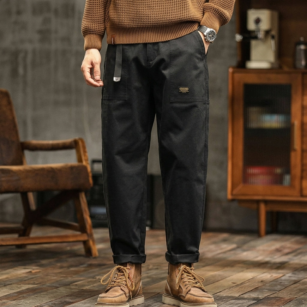 Utility Pants for Men Cotton Blend Relaxed Fit Multiple Pockets – Rowan