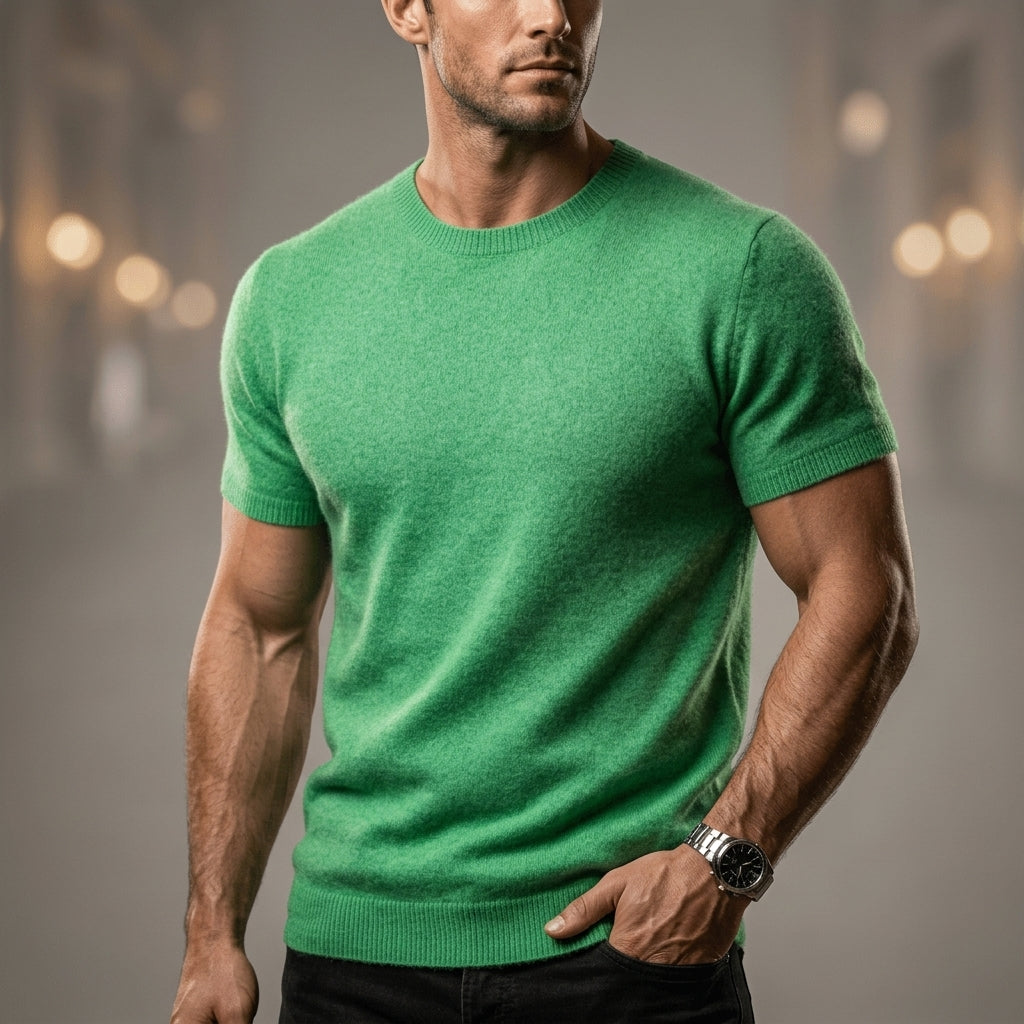 Cashmere Blend Tee Soft Draped Refined Style – Celeste
