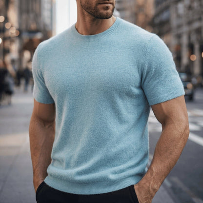 Cashmere Blend Tee Soft Draped Refined Style – Celeste