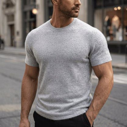 Cashmere Blend Tee Soft Draped Refined Style – Celeste
