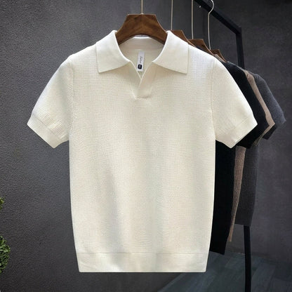 Men's Knit Polo Cotton Blend Refined Texture – Marlowe