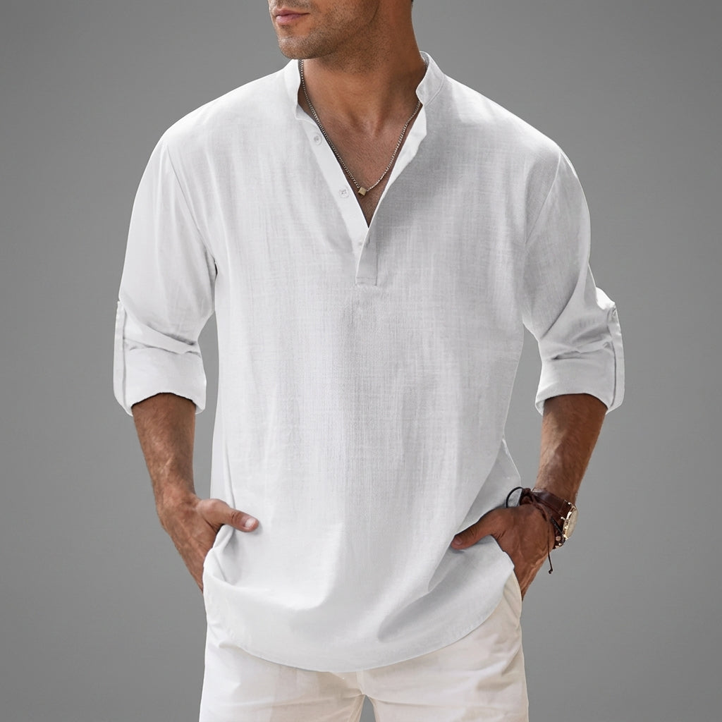 Linen Blend Shirt Relaxed Fit Breathable Style – Elara
