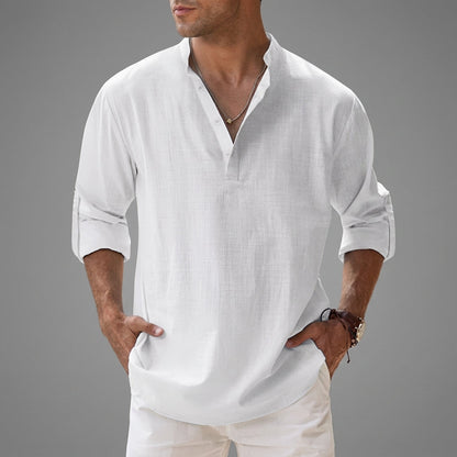 Linen Blend Shirt Relaxed Fit Breathable Style – Elara