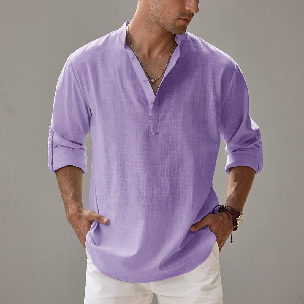 Linen Blend Shirt Relaxed Fit Breathable Style – Elara
