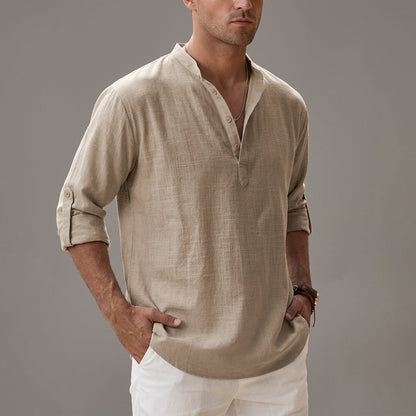 Linen Blend Shirt Relaxed Fit Breathable Style – Elara