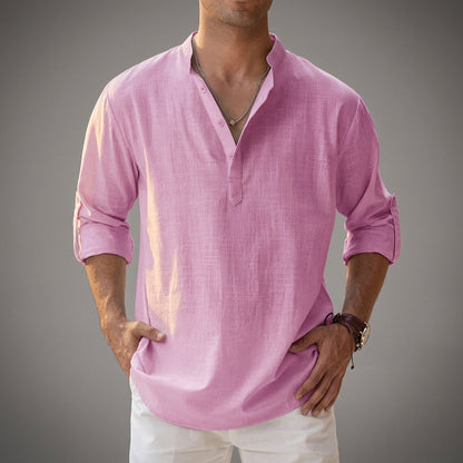 Linen Blend Shirt Relaxed Fit Breathable Style – Elara