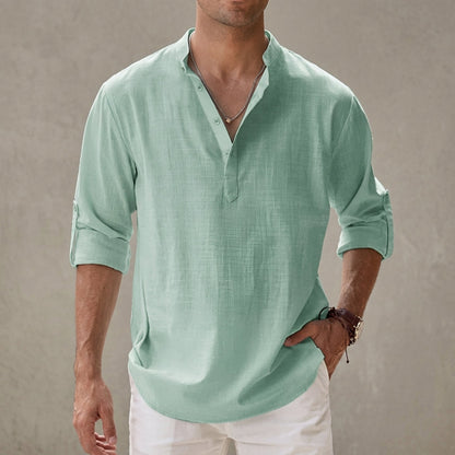 Linen Blend Shirt Relaxed Fit Breathable Style – Elara
