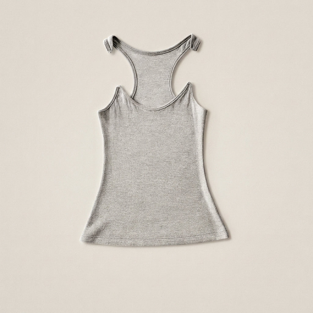 Women's Ribbed Cotton Blend Tank Top Invisible Straps – Elara