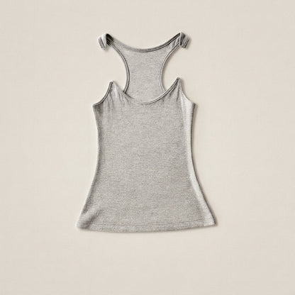 Women's Ribbed Cotton Blend Tank Top Invisible Straps – Elara