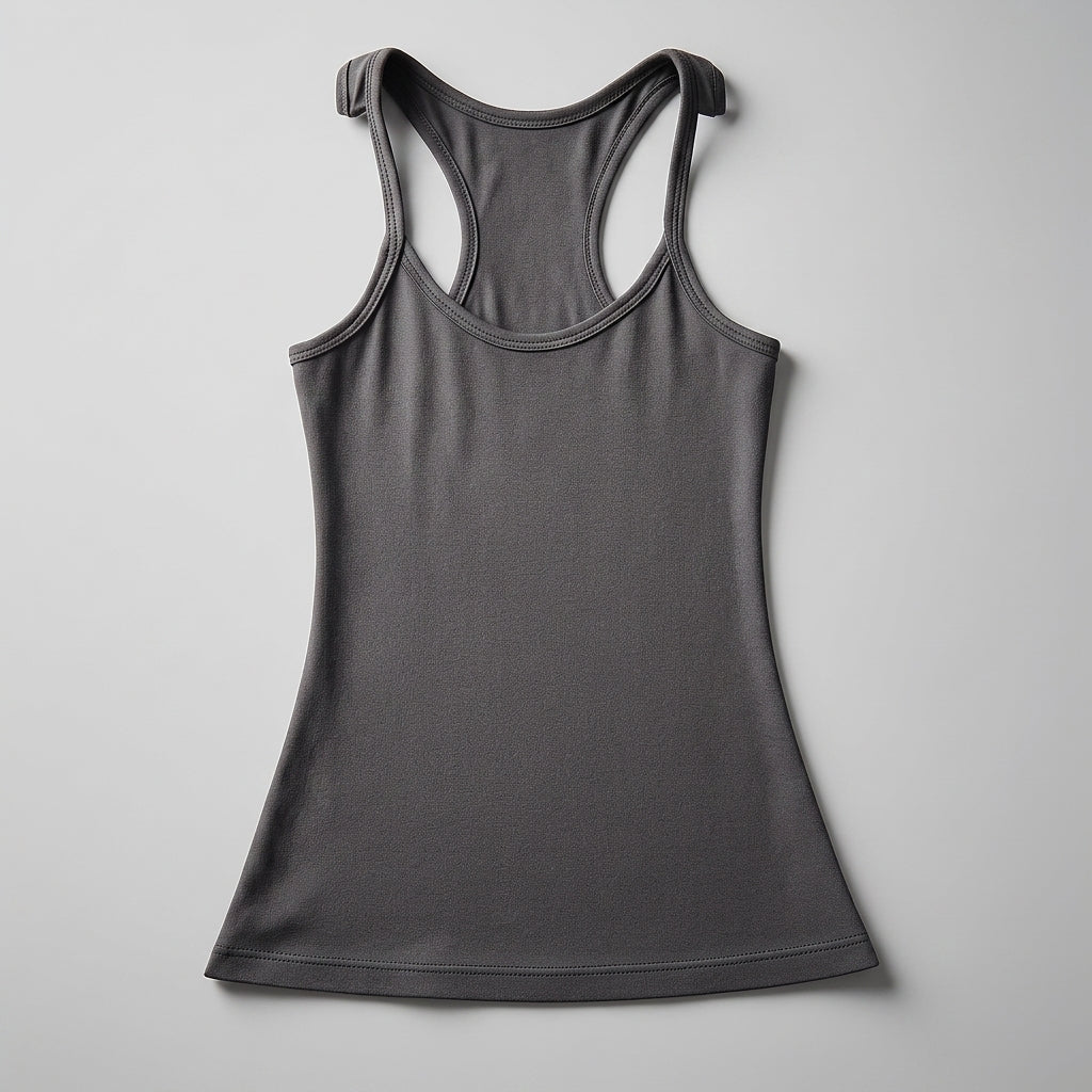 Women's Ribbed Cotton Blend Tank Top Invisible Straps – Elara