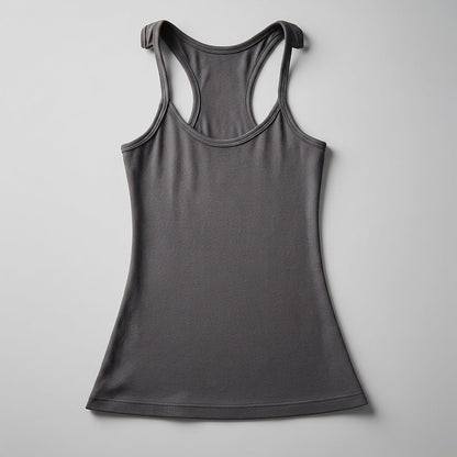 Women's Ribbed Cotton Blend Tank Top Invisible Straps – Elara