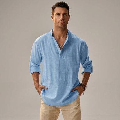 Linen Blend Shirt Relaxed Fit Breathable Style – Elara