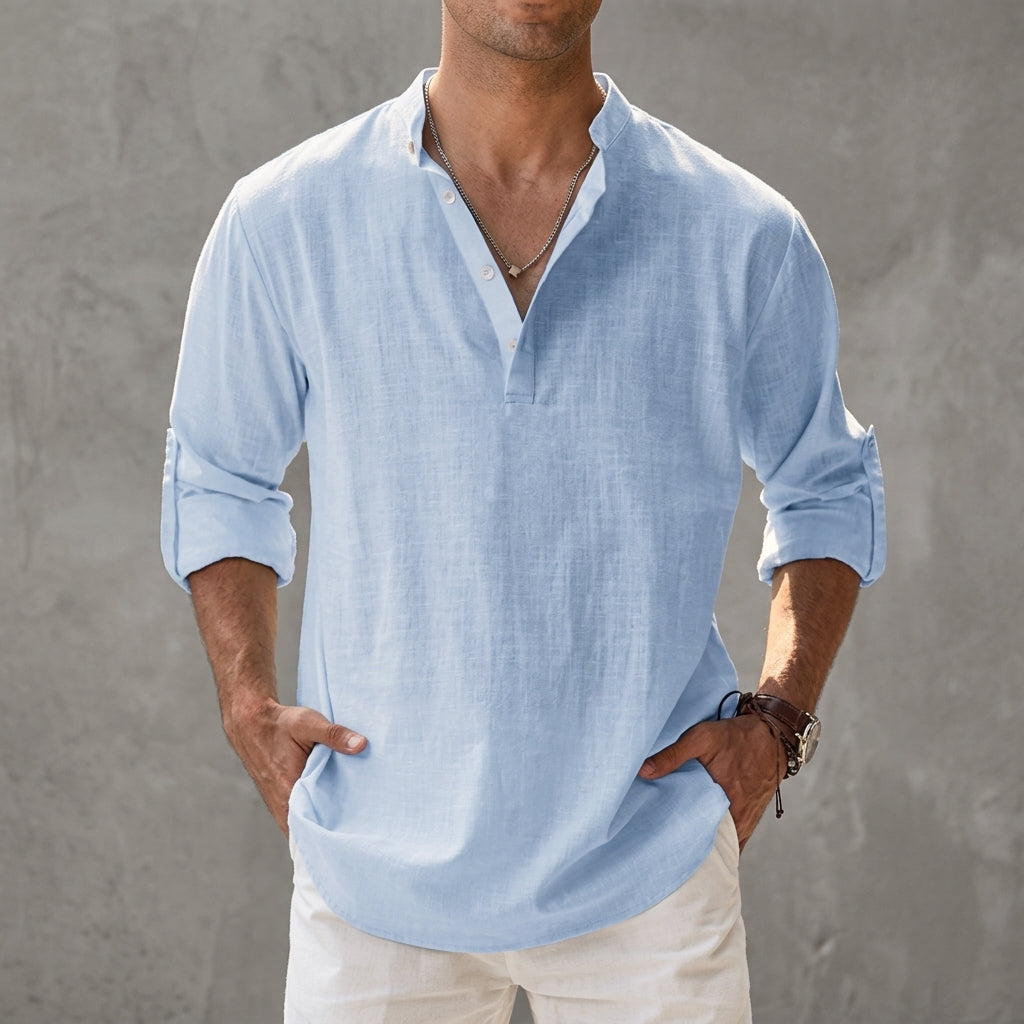 Linen Blend Shirt Relaxed Fit Breathable Style – Elara