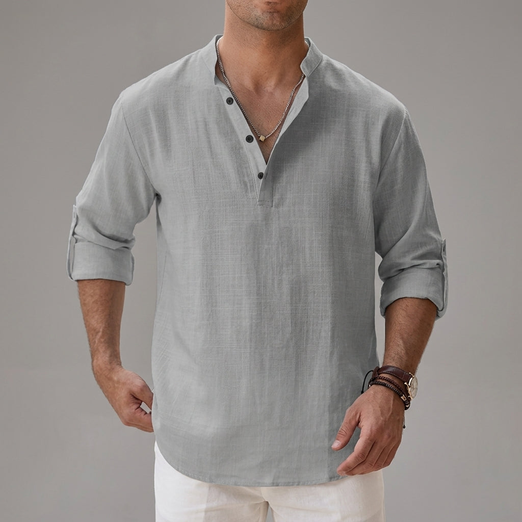 Linen Blend Shirt Relaxed Fit Breathable Style – Elara