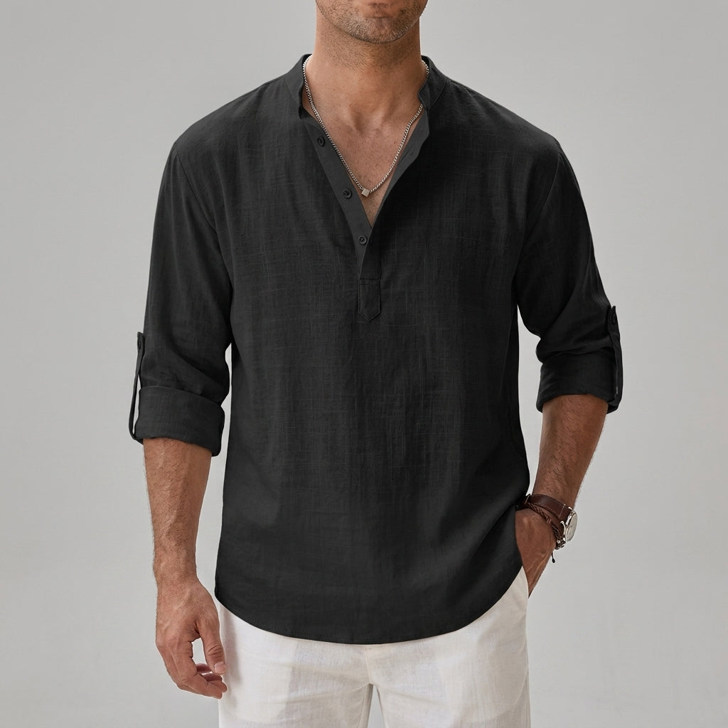 Linen Blend Shirt Relaxed Fit Breathable Style – Elara