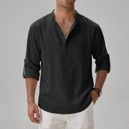 Linen Blend Shirt Relaxed Fit Breathable Style – Elara
