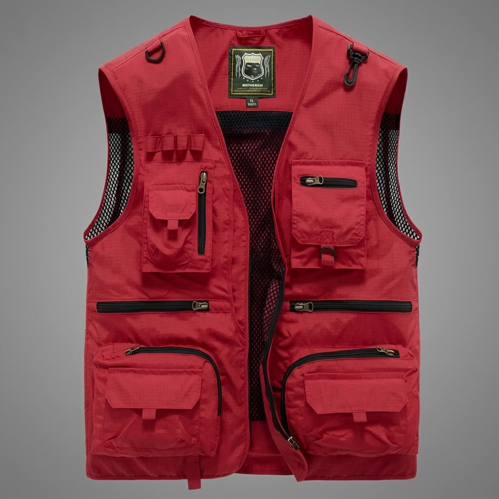 Multi-Pocket Cotton Blend Vest Breathable Layering – Calder
