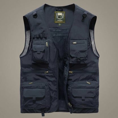 Multi-Pocket Cotton Blend Vest Breathable Layering – Calder