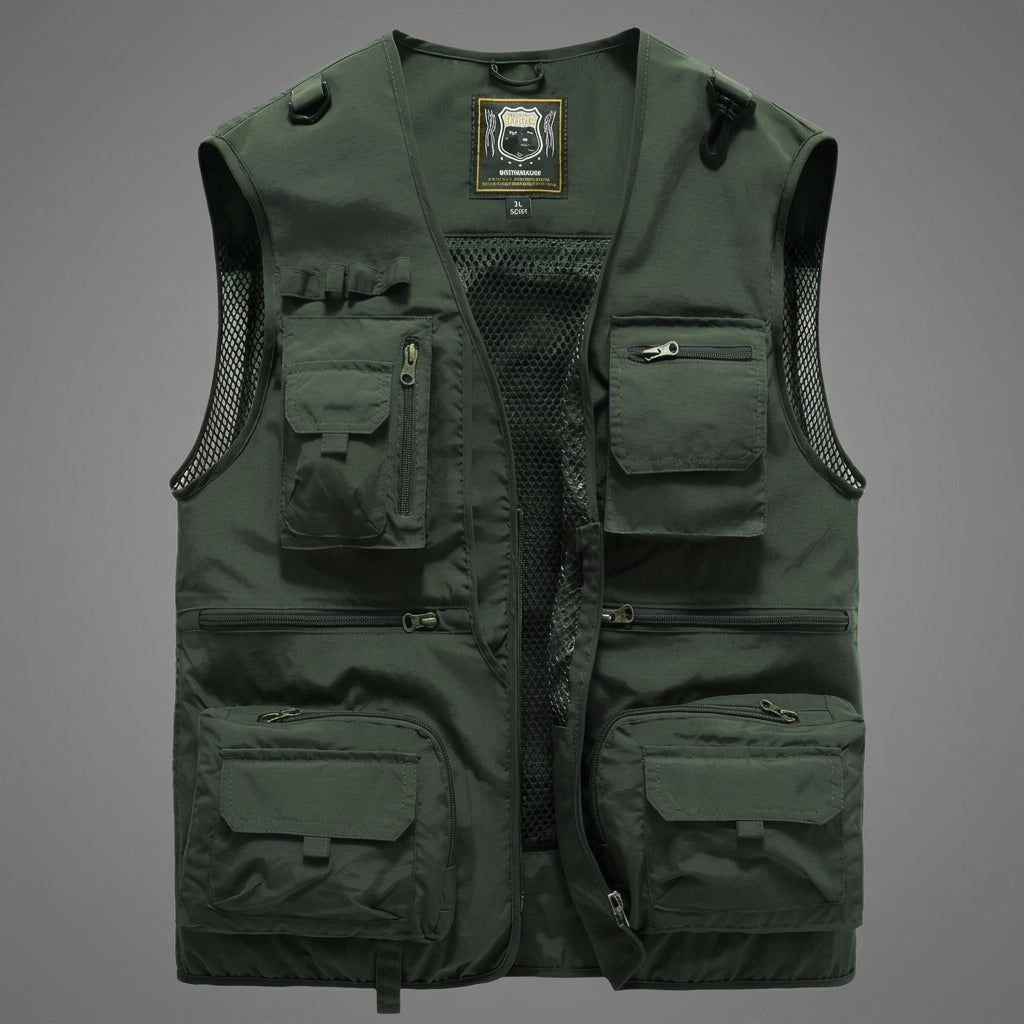 Multi-Pocket Cotton Blend Vest Breathable Layering – Calder