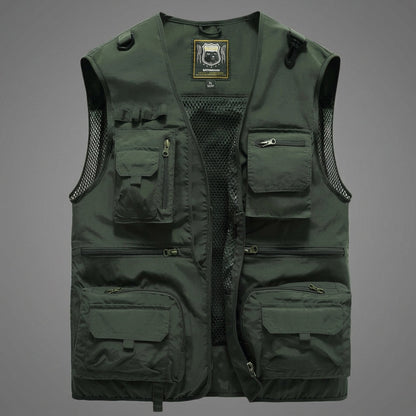 Multi-Pocket Cotton Blend Vest Breathable Layering – Calder