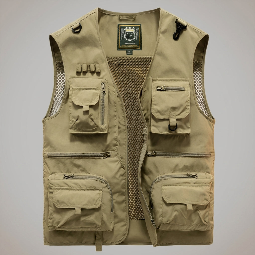 Multi-Pocket Cotton Blend Vest Breathable Layering – Calder
