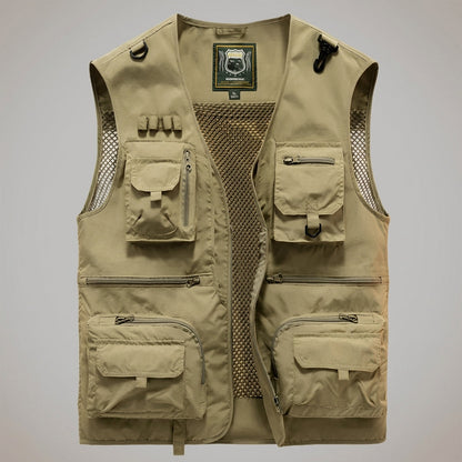 Multi-Pocket Cotton Blend Vest Breathable Layering – Calder