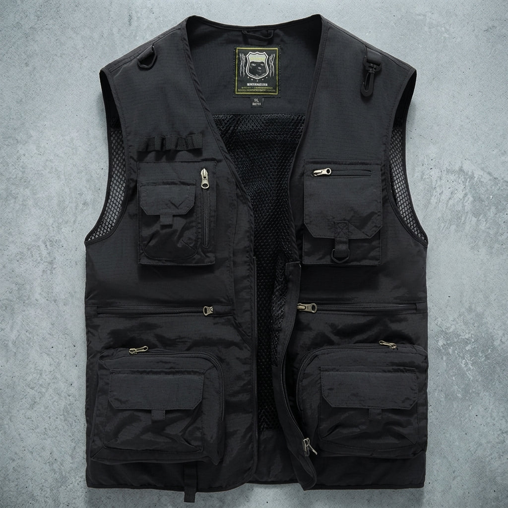 Multi-Pocket Cotton Blend Vest Breathable Layering – Calder