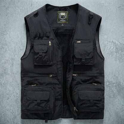 Multi-Pocket Cotton Blend Vest Breathable Layering – Calder