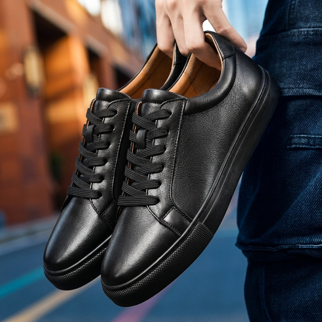 Leather Sneakers Classic Slip-On Versatile Everyday Style – Lucan
