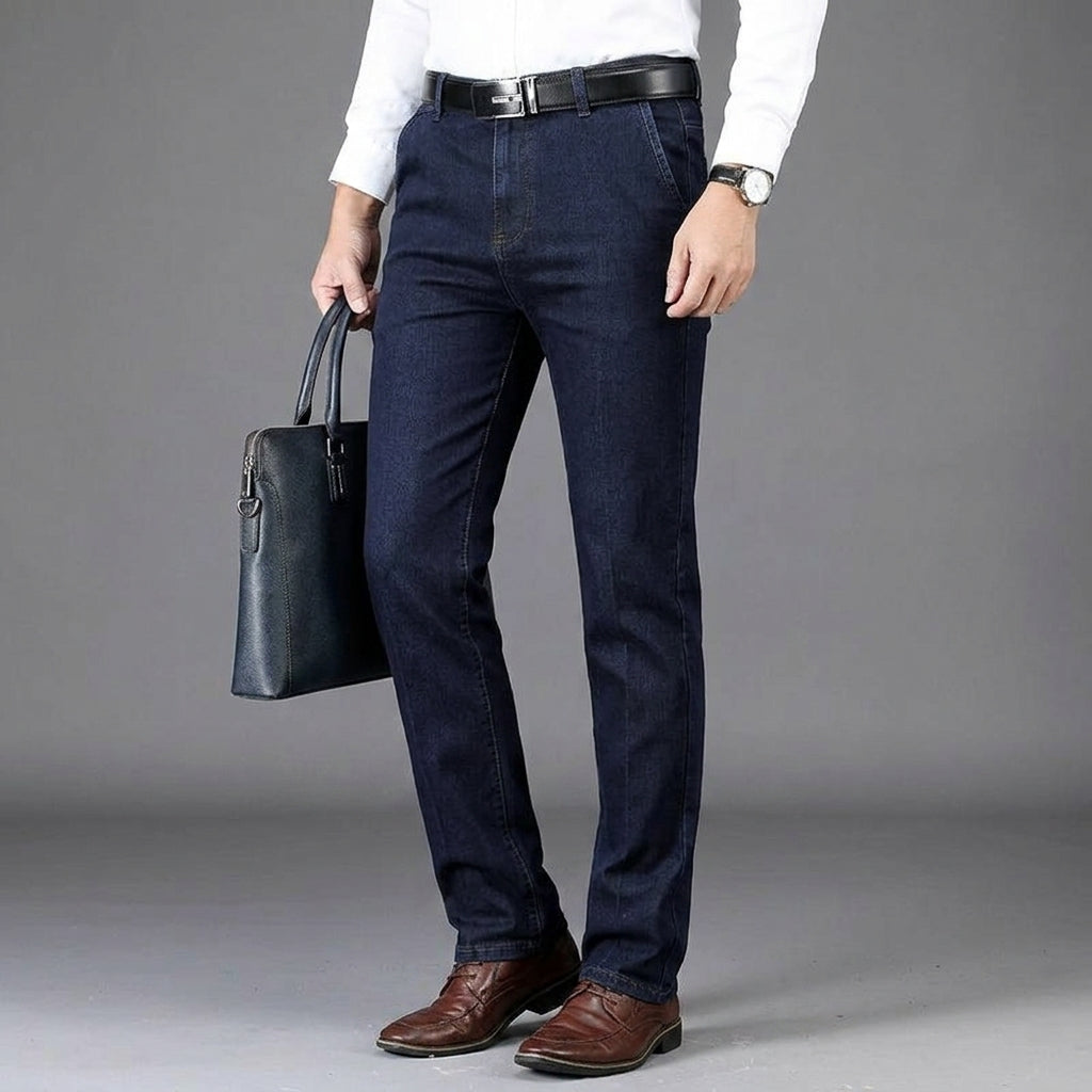 Cotton Blend Denim Trousers Refined Five Pocket Style – Valen