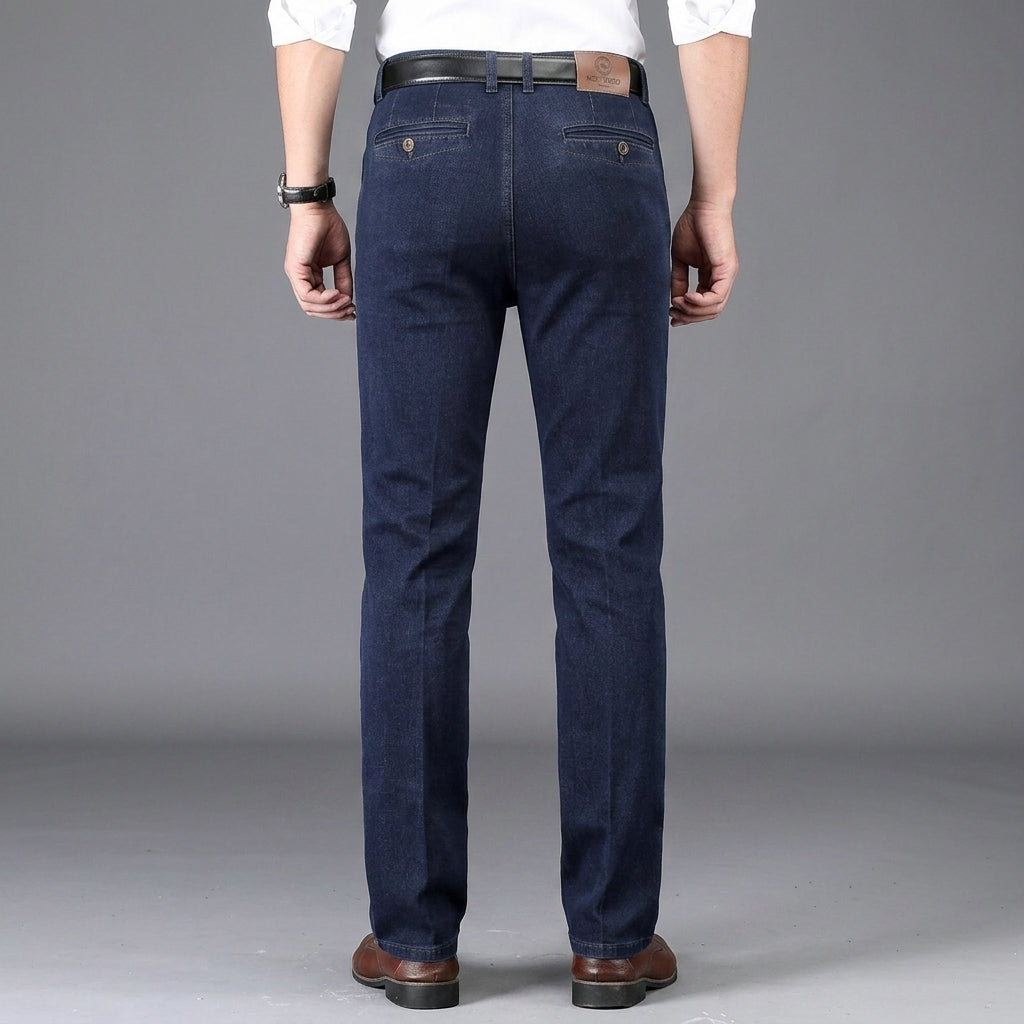 Cotton Blend Denim Trousers Refined Five Pocket Style – Valen