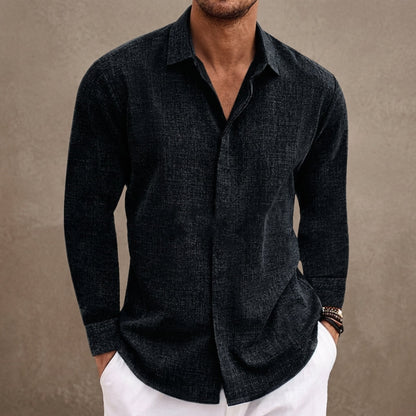 Linen Blend Button-Up Shirt Relaxed Fit – Marlowe