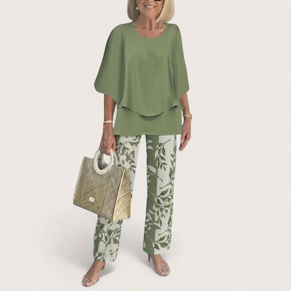Women's Cotton Blend Two-Piece Set Elegant Style – Elara