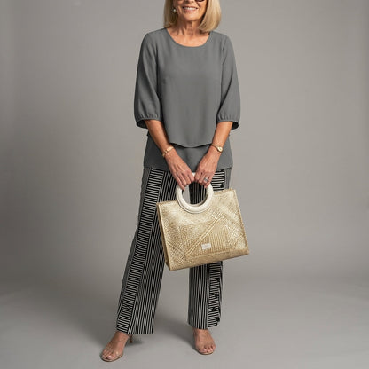 Women's Cotton Blend Two-Piece Set Elegant Style – Elara