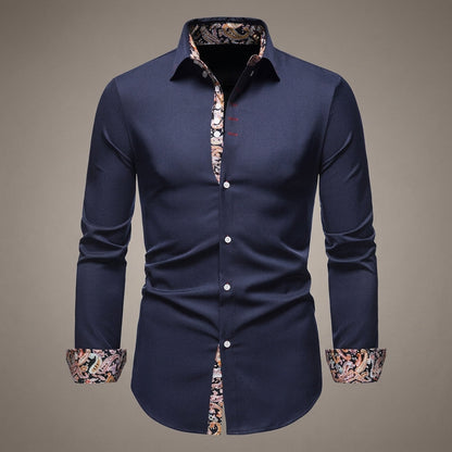 White Cotton Blend Shirt With Floral Cuffs – Celeste