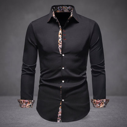 White Cotton Blend Shirt With Floral Cuffs – Celeste