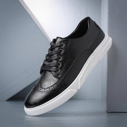 Leather Brogue Sneakers for Men Athletic Sole Smart Casual – Varen
